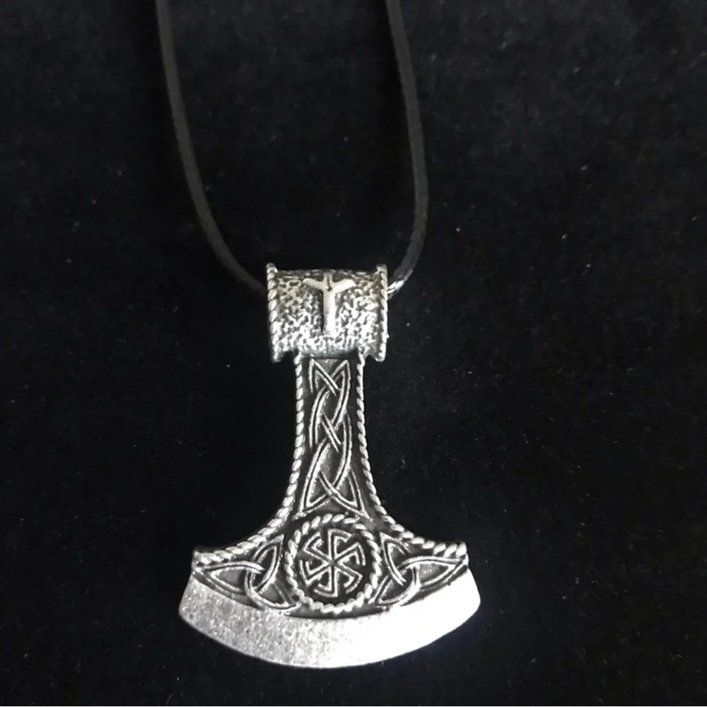 Silver Viking Axe Pendant Necklace